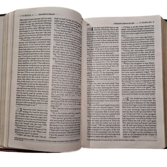 Living Bible TuTone Leather Like with Ribbon Marker Paraphrased GUC - Picture 4 of 9